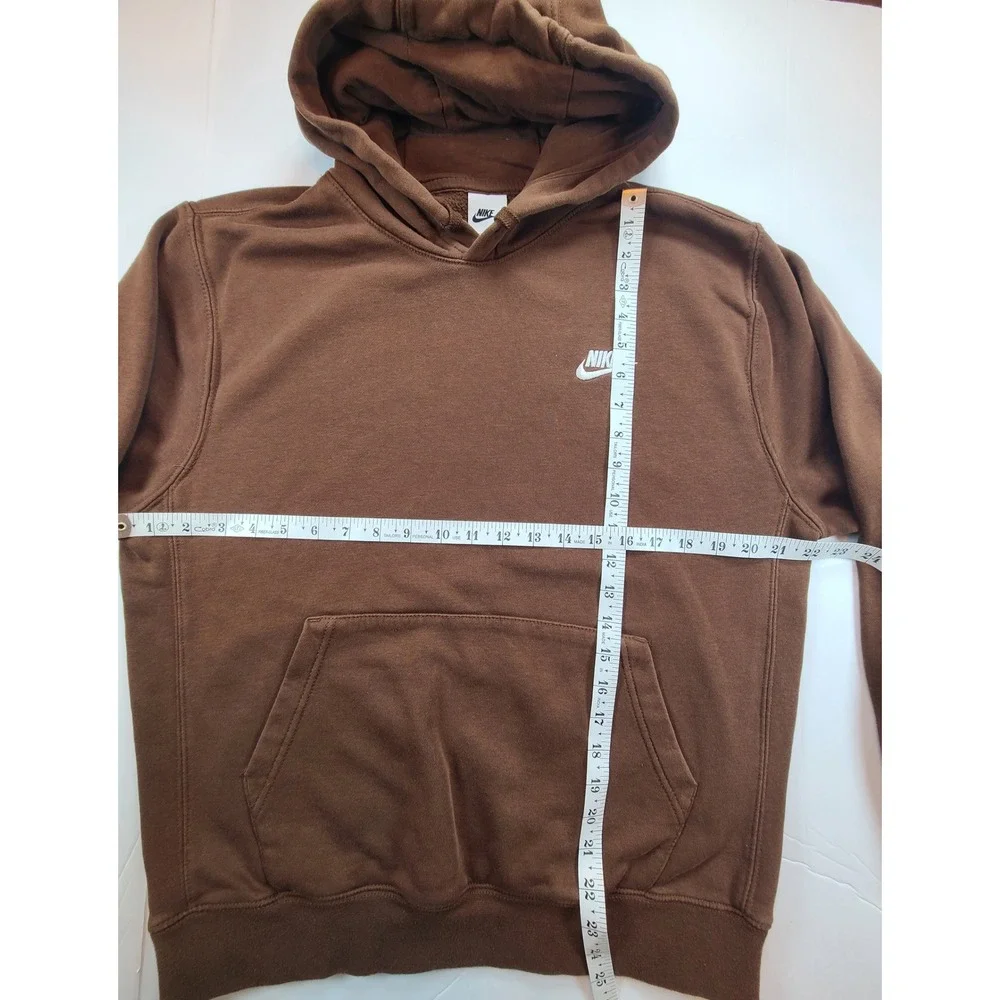 Nike Sportswear Club Fleece Lined Hoodie Brown Mens‎ Size Medium Swoosh Pullover